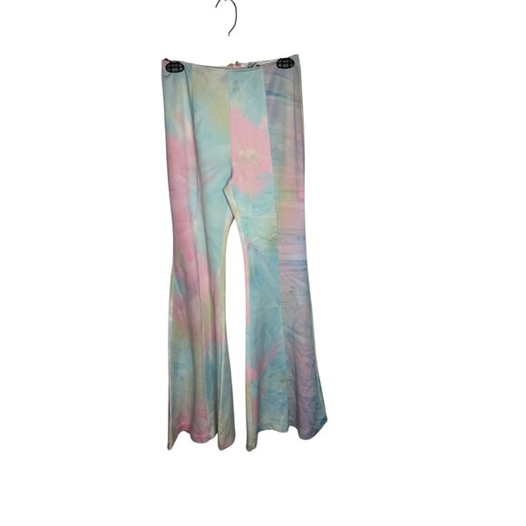 Tie-Dye Flared Pants Fashion Nova Pastel Multicolor Small - Picture 1 of 6